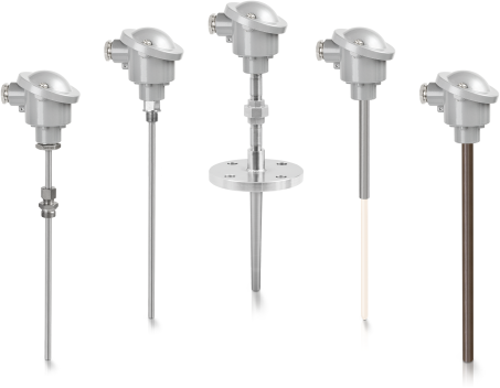 Termómetros de termopar (TC) A collection of thermocouple (tc) temperature assemblies from KROHNE