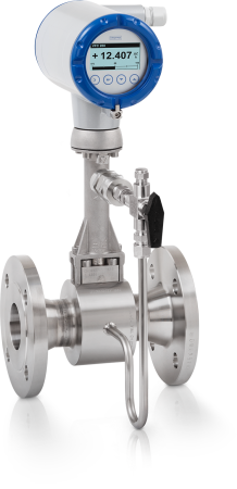 OPTISWIRL 4200 OPTISWIRL 4200 C Vortex flowmeter – Compact version with integrated pressure / temperature compensation, shut-off valve and flange