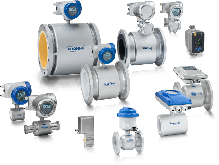 A collection of electromagnetic flowmeters from KROHNE