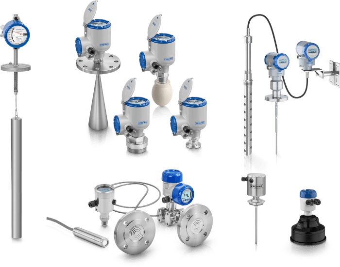 A collection of level transmitters from KROHNE
