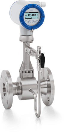 OPTISWIRL 4200 OPTISWIRL 4200 C Vortex flowmeter – Compact version with integrated pressure / temperature compensation, shut-off valve and flange