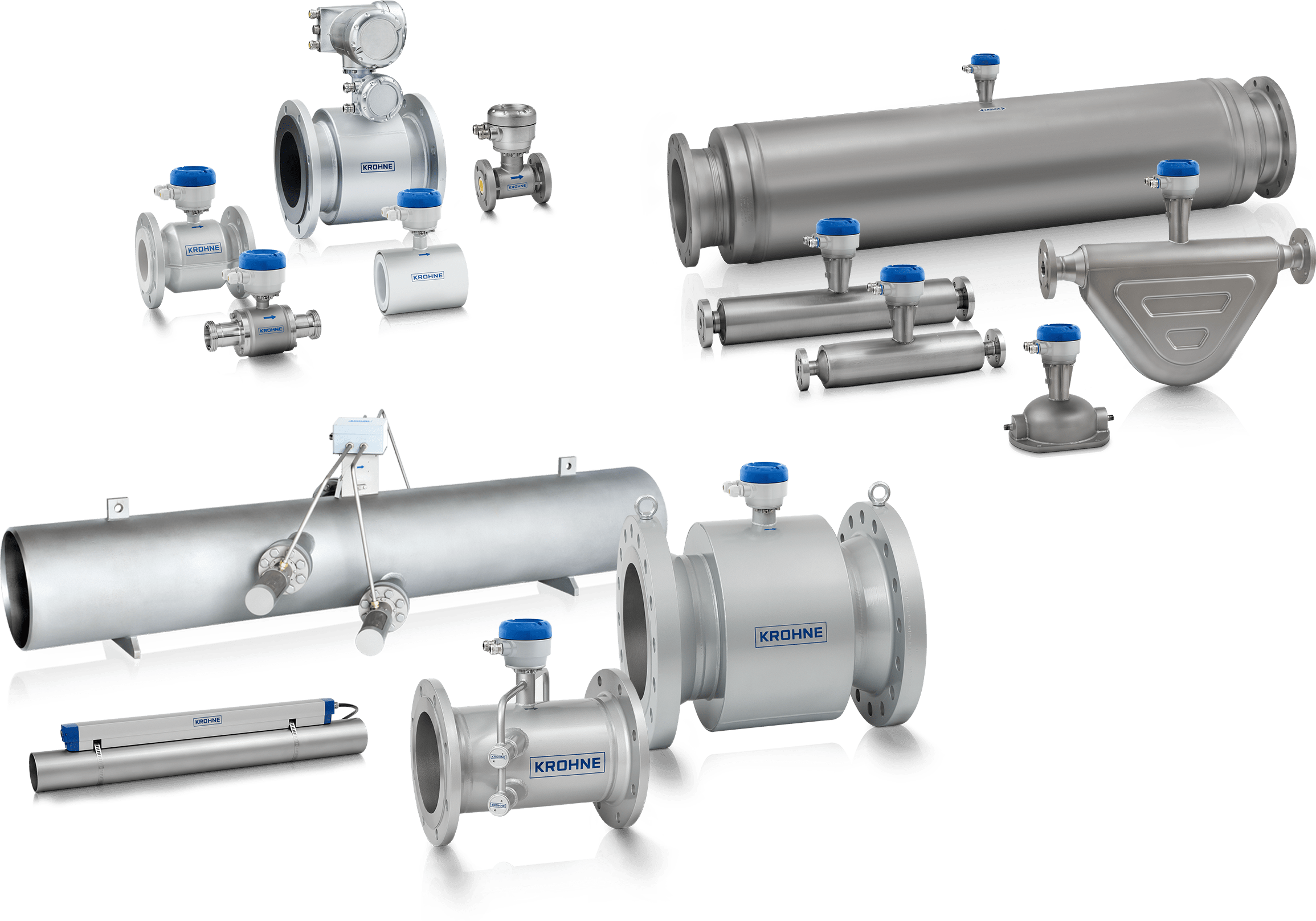 Первичные преобразователи A collection of flow sensors from KROHNE