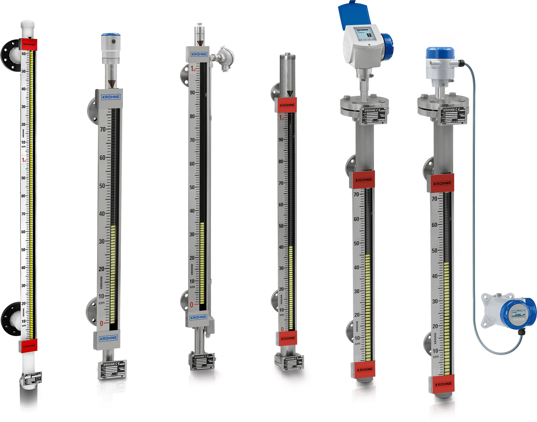 Indicateurs de niveau A collection of level indicators from KROHNE