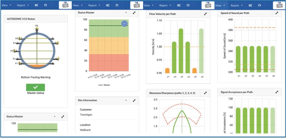 Handy-Screenshots vom HMI des KROHNE Care Diagnosesystems