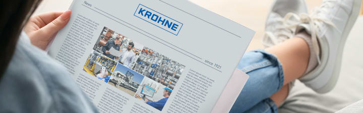 Person reading KROHNE newspaper Person reading KROHNE newspaper
