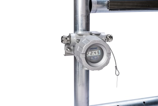 Pipe-mount installation of OPTITEMP TFA-100