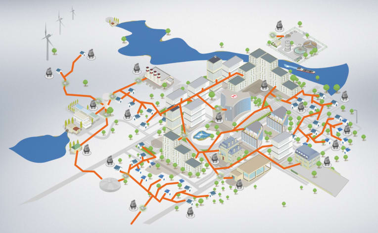 Schematic layout of measuring points with GPRS module