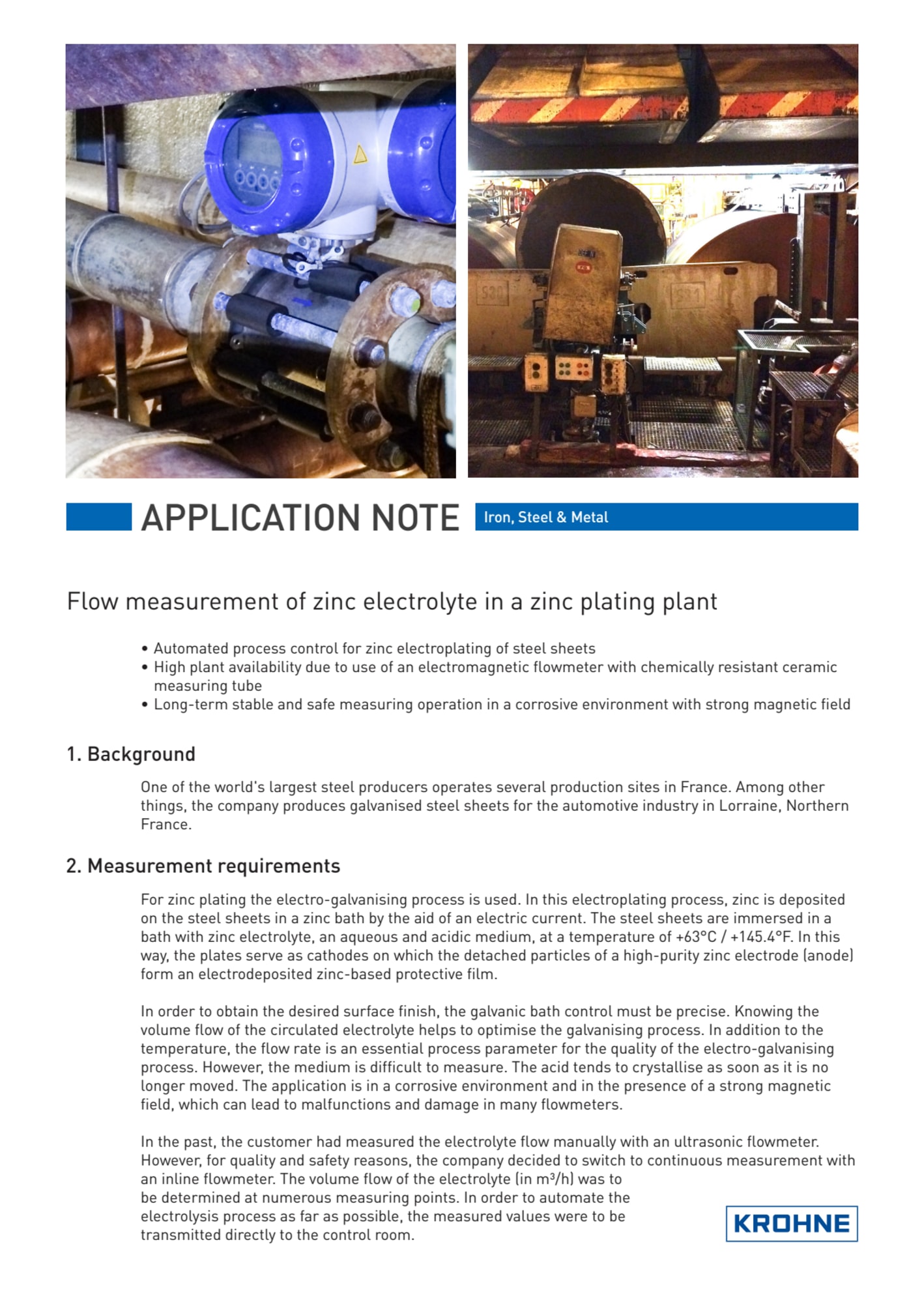 Zinc plating process parameters outlet