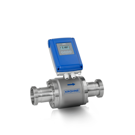 OPTIFLUX 6100 C Electromagnetic flowmeter – Compact version with aluminium housing and hygienic connection (DIN 11851)