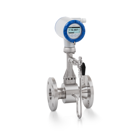 OPTISWIRL 4200 C Vortex flowmeter  – Compact version with integrated pressure / temperature compensation, shut-off valve and flange