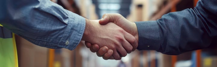 Handshake between sales people