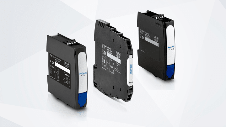 A collection of rail-mounted temperature transmitters from KROHNE