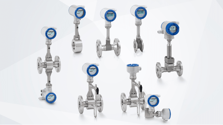 A collection of vortex flowmeters from KROHNE