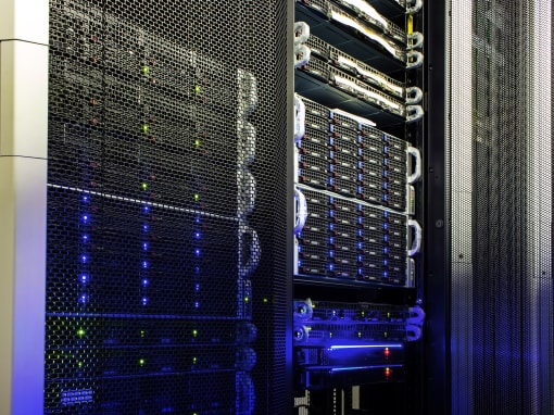 Secure server-rack with harddrives, switches and routers