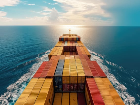 Cargo ship horizon
