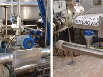 Flow and concentration measurement for dilution of sulphuric acid