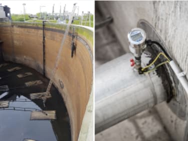 Gauge pressure measurement in the aerator line of an aeration basin