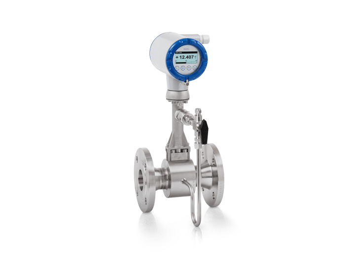 OPTISWIRL 4200 OPTISWIRL 4200 C Vortex flowmeter – Compact version with integrated pressure / temperature compensation, shut-off valve and flange