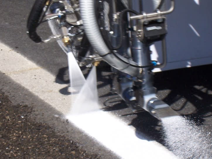 Automated line marking by a truck