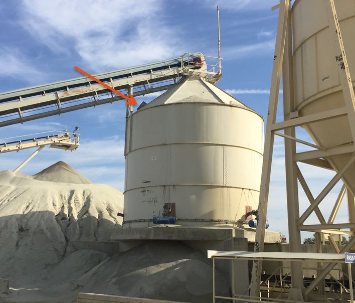 Installation situation on storage silo