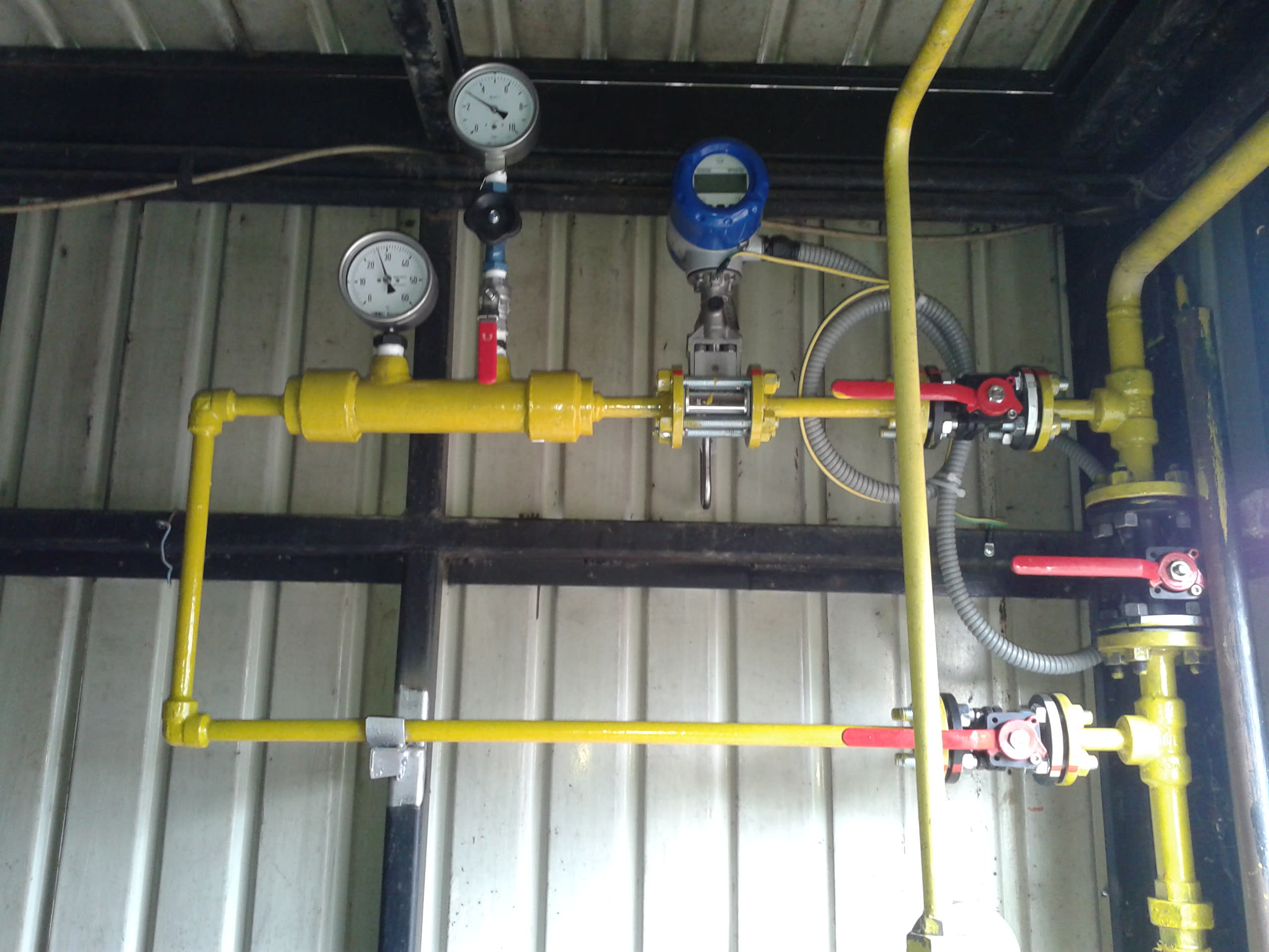 Vortex flowmeter mounted in a bypass line