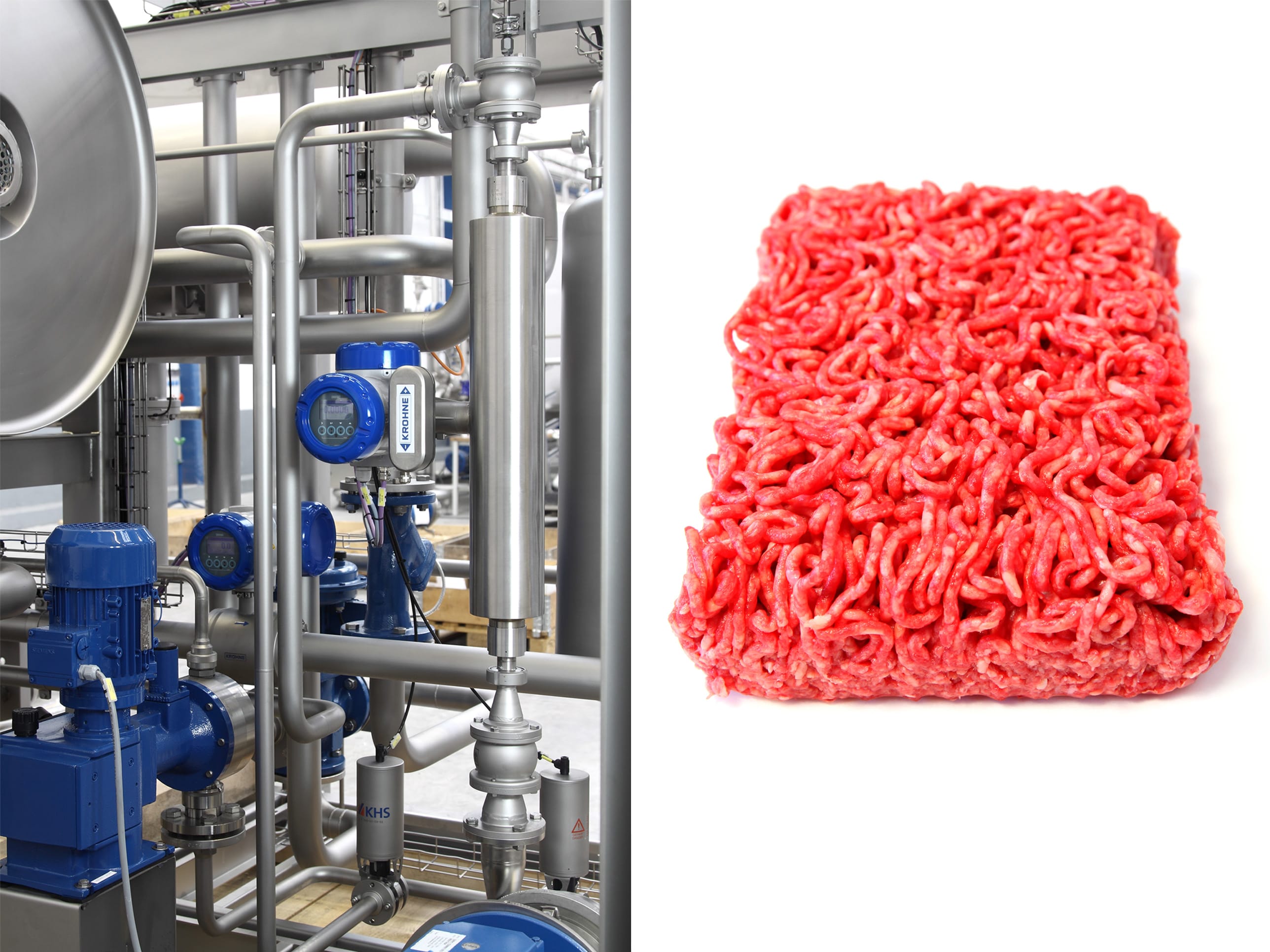 Flow control of minced meat