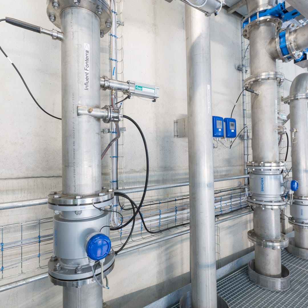 Flow measurement of dairy wastewater with the OPTIFLUX 2100 W