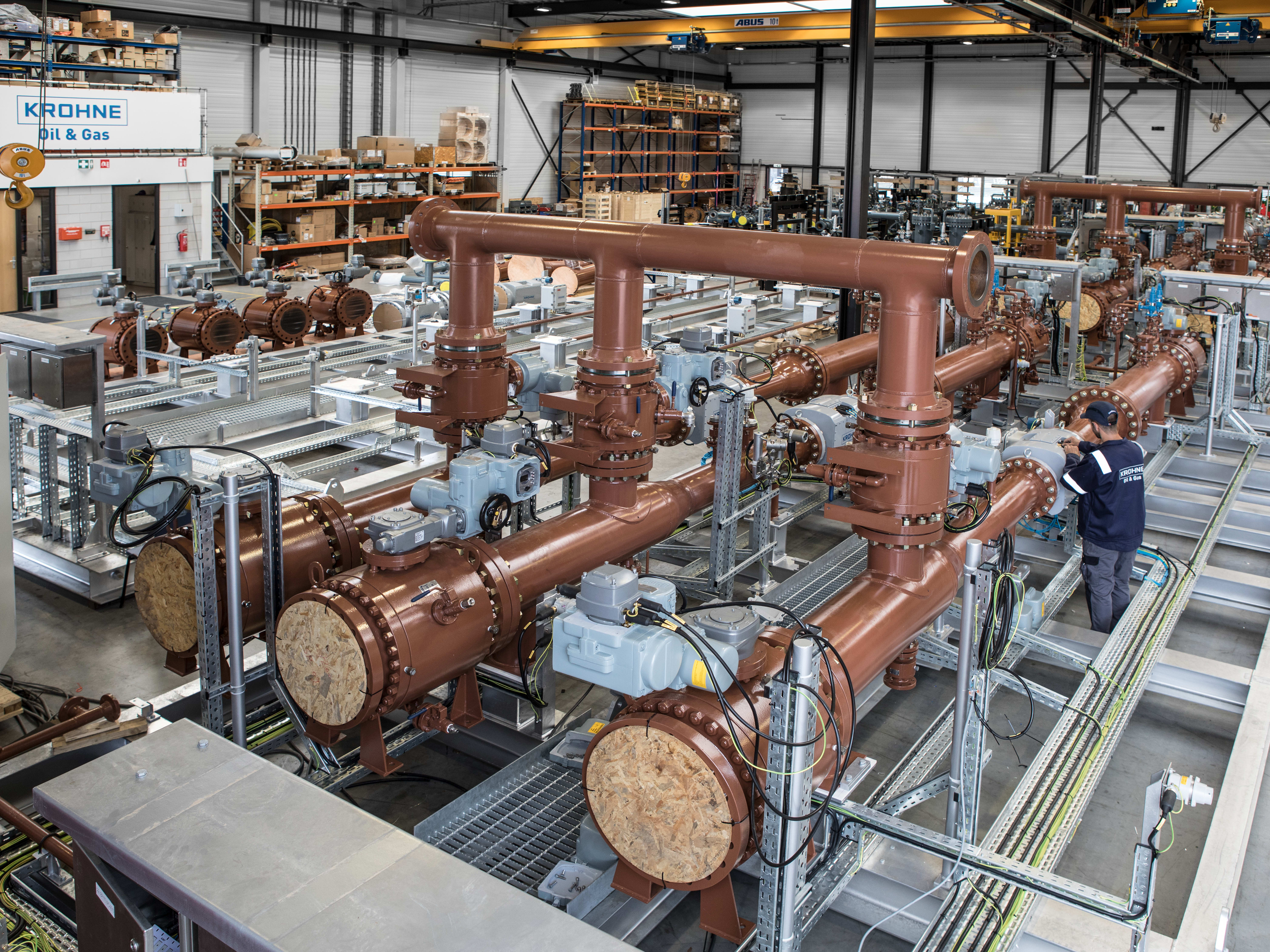 Metering systems Crude oil metering skid at KROHNE Oil and Gas factory in Breda Netherlands