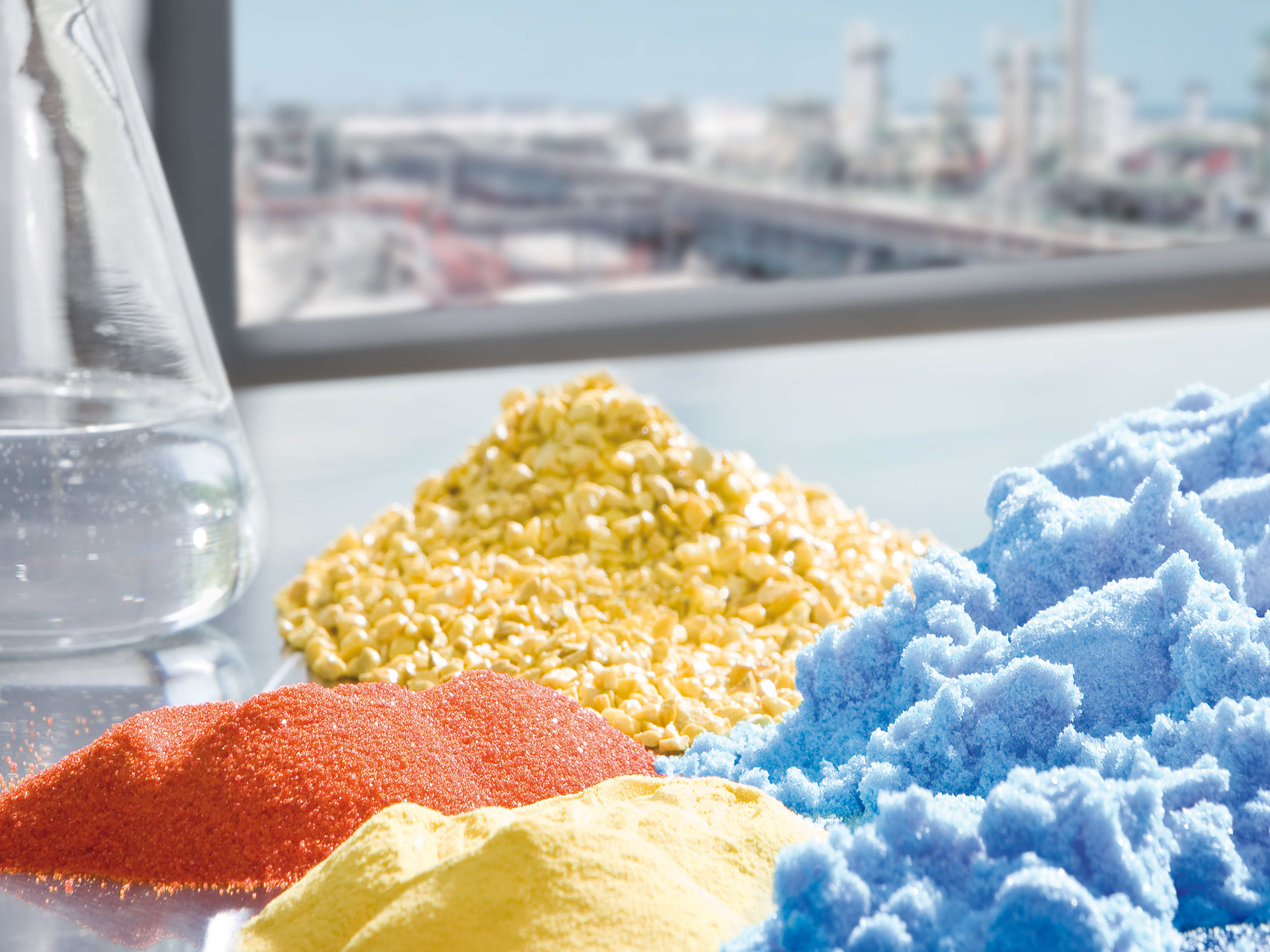 Chemical industry Chemical substances on table top