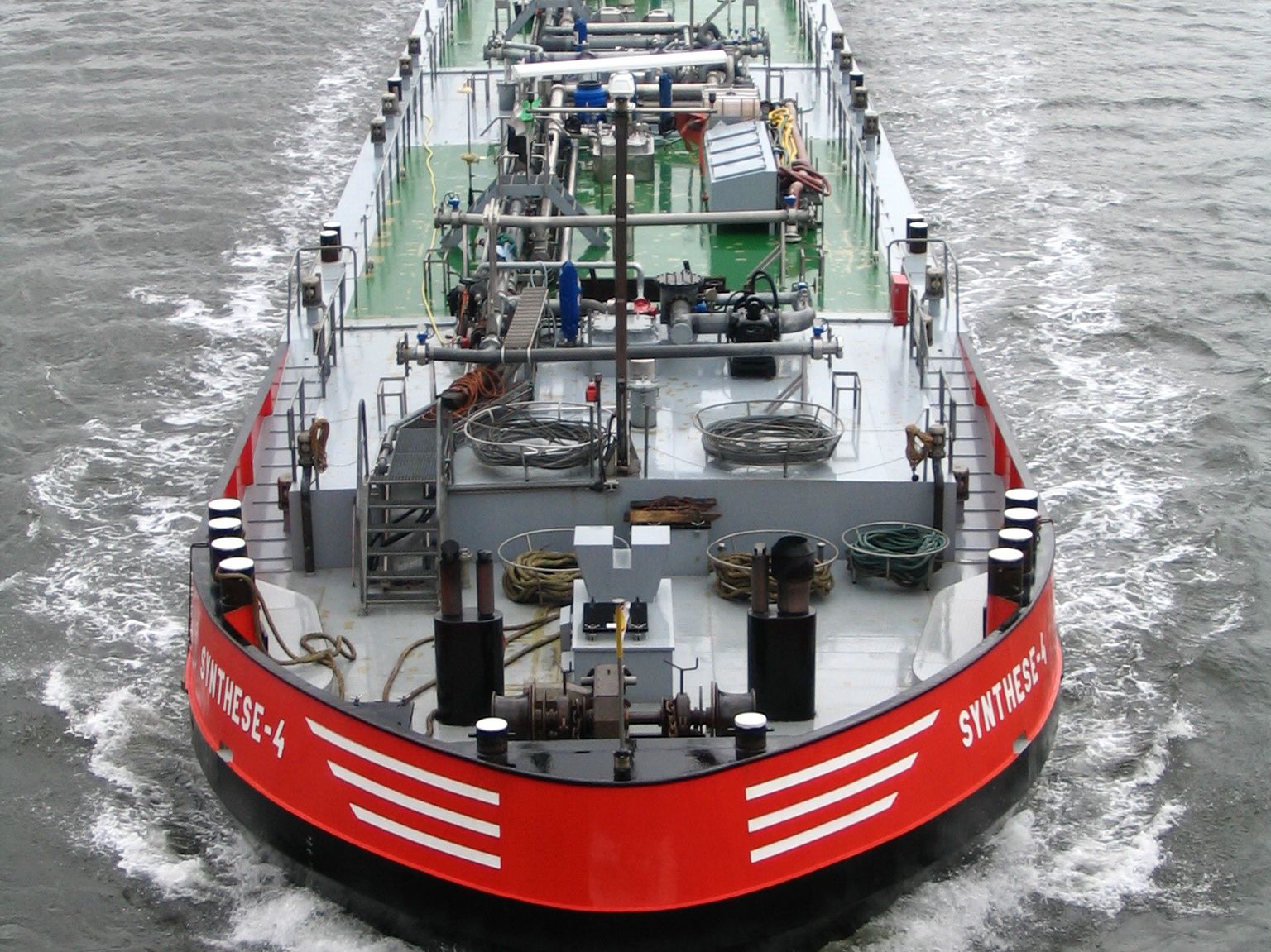 Barges in the marine industry Red barge front view