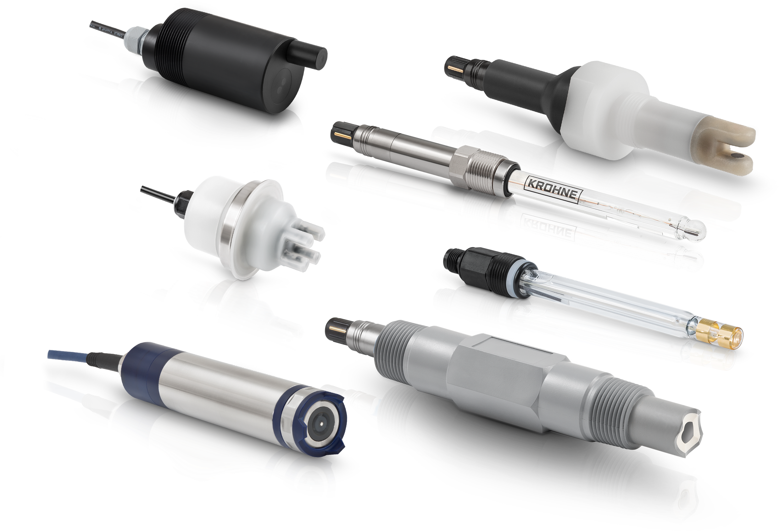 Sensores analíticos A collection of analytical sensors from KROHNE