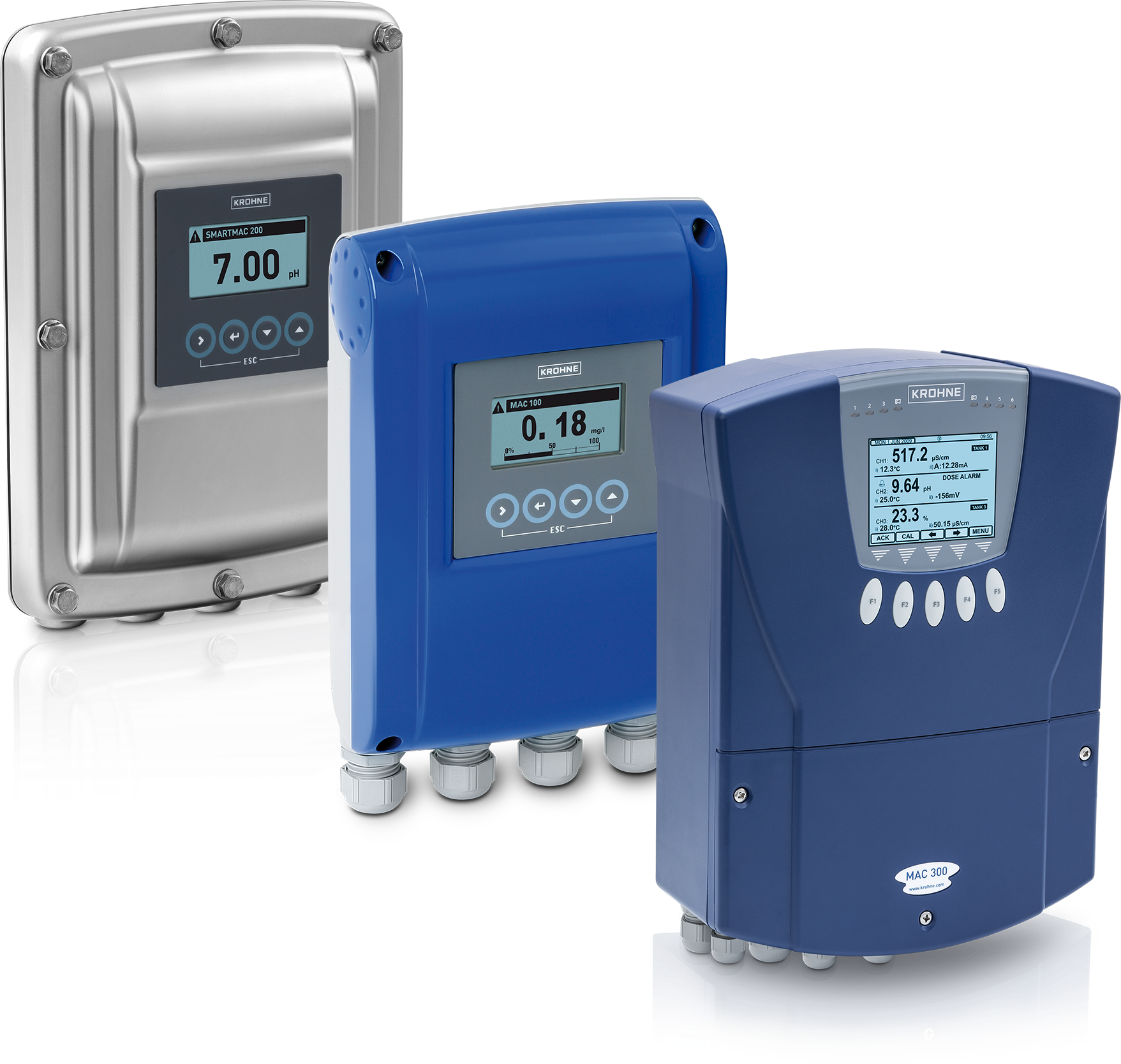 Analytical transmitters and operating units A collection of analytical transmitters and operating units from KROHNE