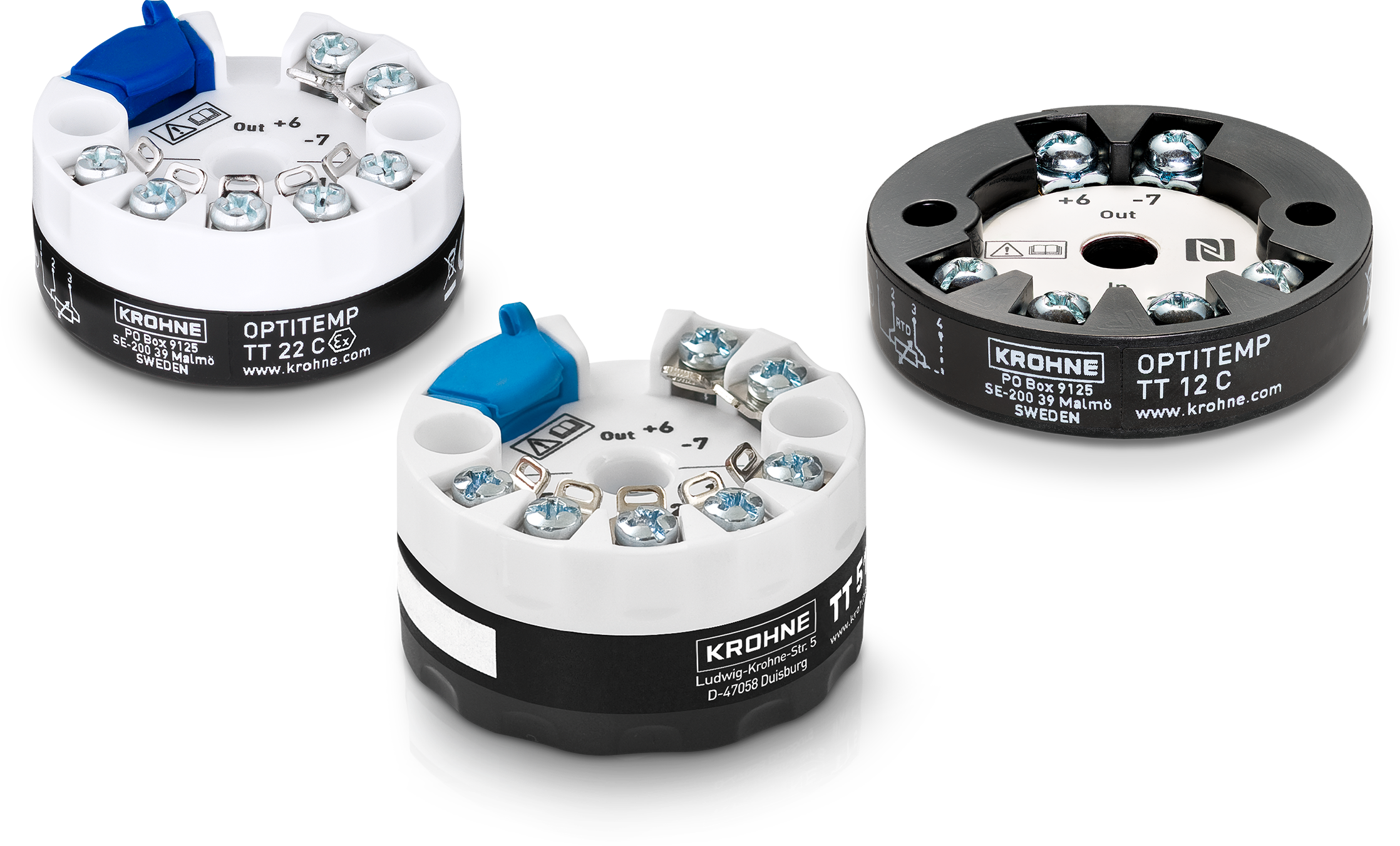 Head-mounted temperature transmitters A collection of head-mounted temperature transmitters from KROHNE