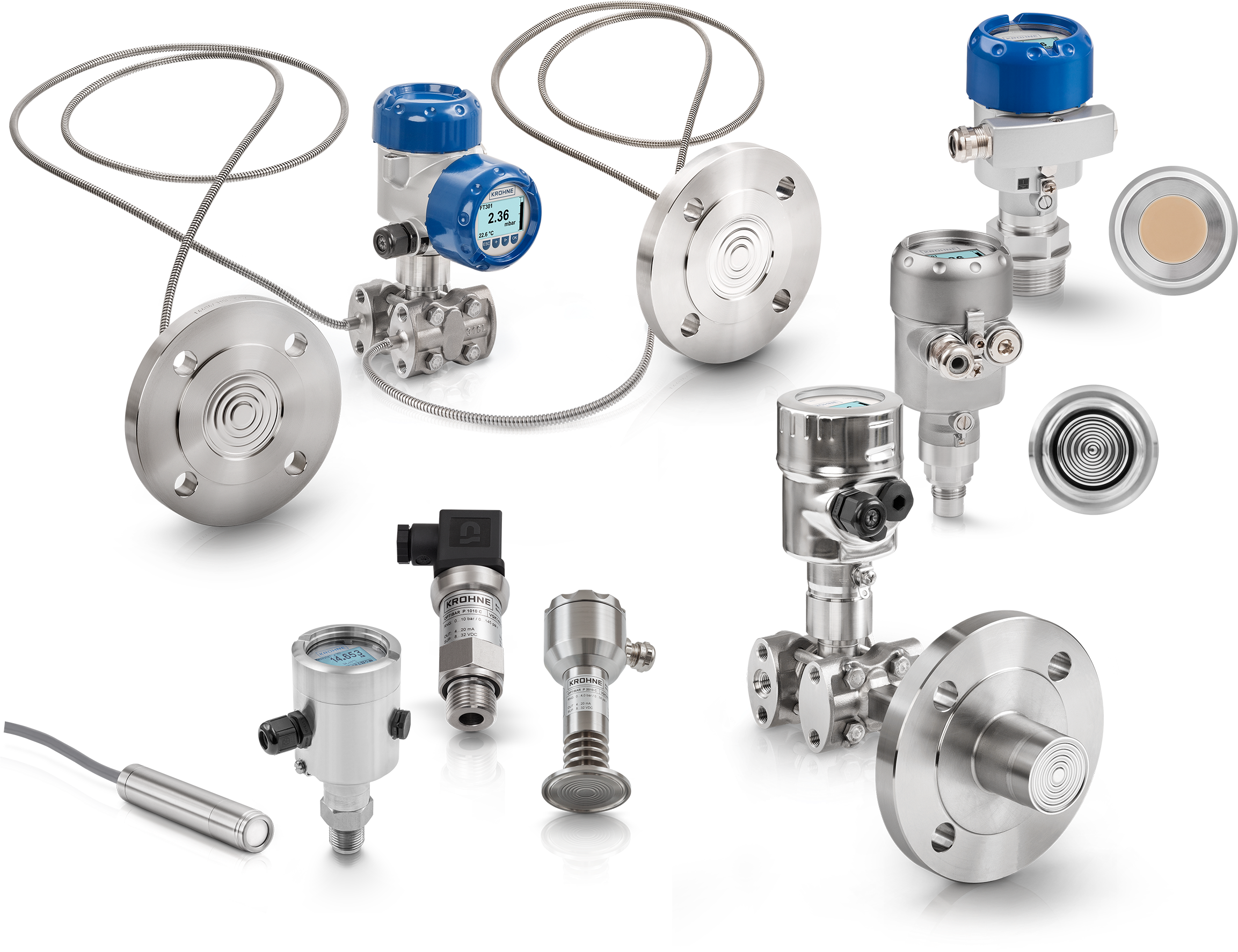 Мембранные уровнемеры A collection of pressure level transmitters from KROHNE