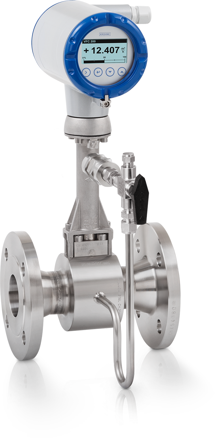 OPTISWIRL 4200 OPTISWIRL 4200 C Vortex flowmeter – Compact version with integrated pressure / temperature compensation, shut-off valve and flange