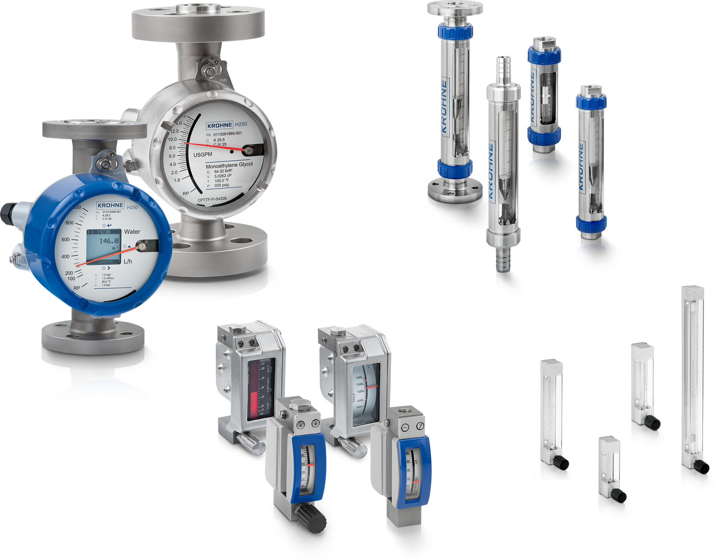 Variable area flowmeters A collection of variable area flowmeters from KROHNE